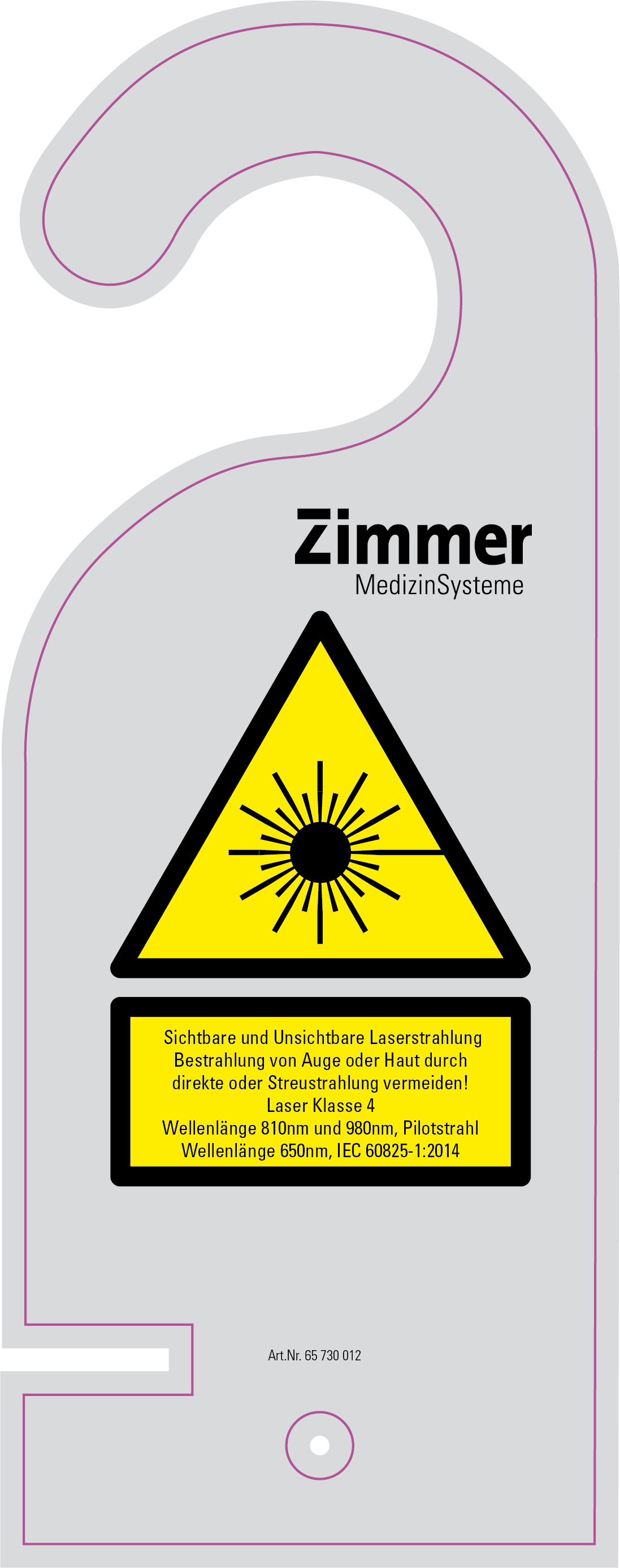 Türhänger inkl. Warnhinweis für OptonPro 10W