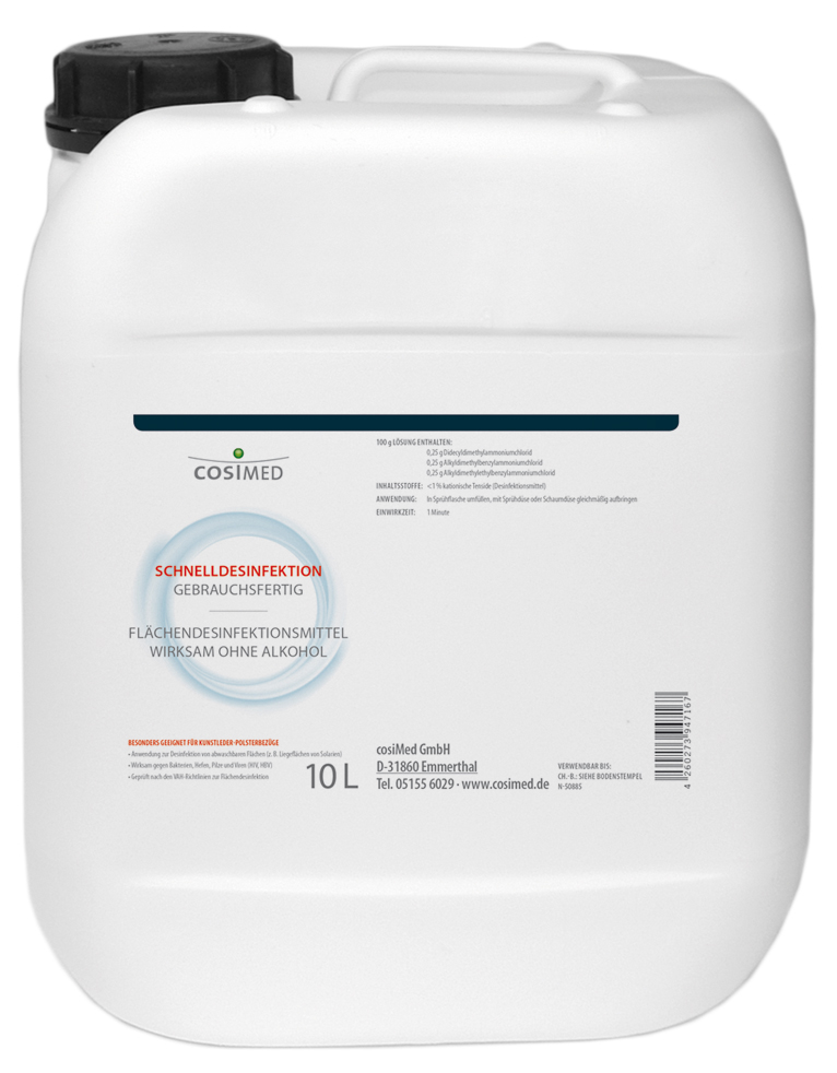 10 Liter Schnelldesinfektion für Flächen - Geeignet für Kunstleder-Bezüge